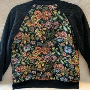 Honey Punch Metallic Floral Bomber Jacket